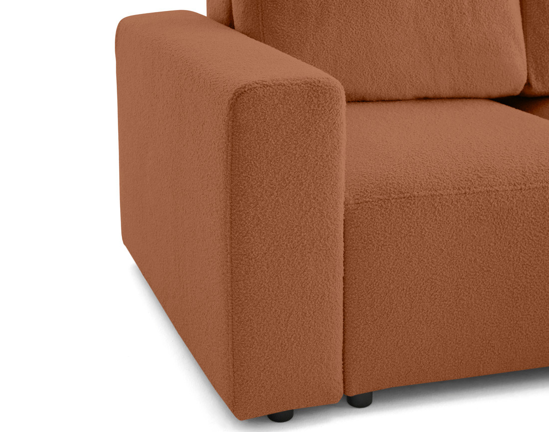 Canapé d'angle réversible 4 places convertible en tissu bouclette Livy