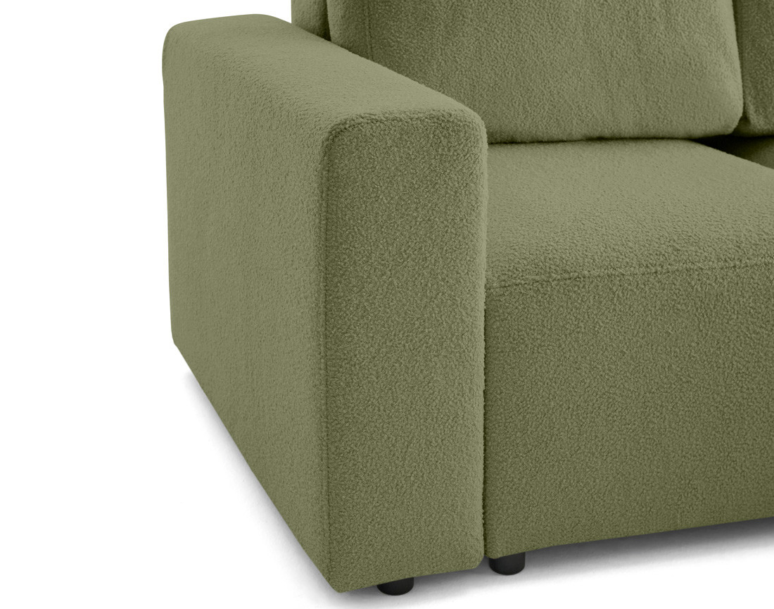 Canapé d'angle réversible 4 places convertible en tissu bouclette Livy