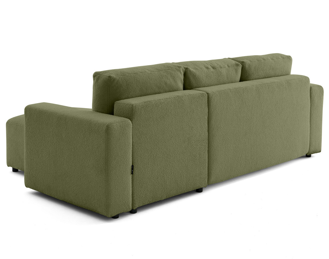 Canapé d'angle réversible 4 places convertible en tissu bouclette Livy