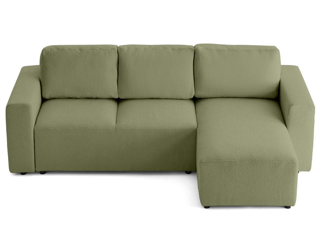 Canapé d'angle réversible 4 places convertible en tissu bouclette Livy