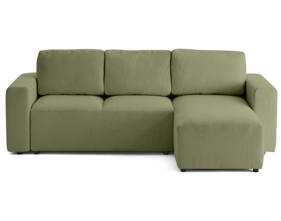 Canapé d'angle réversible 4 places convertible en tissu bouclette Livy