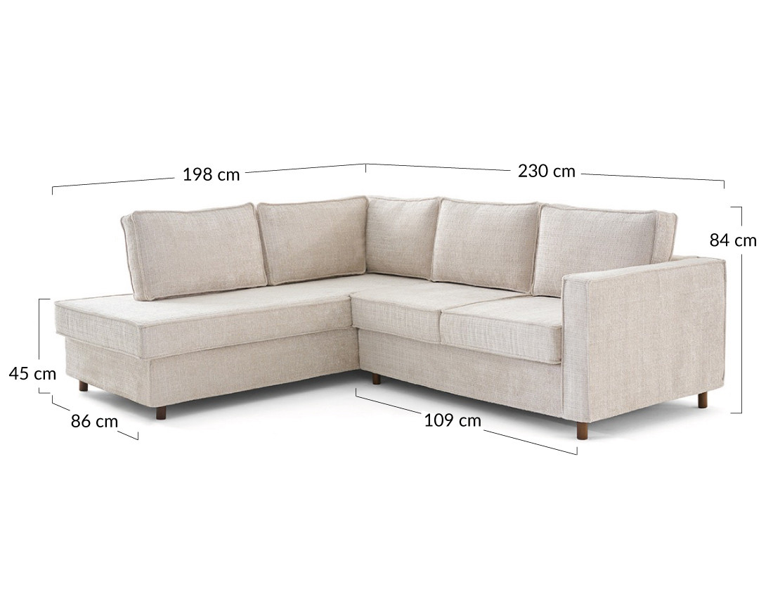 Canapé déhoussable d'angle gauche 5 places en velours texturé Jake