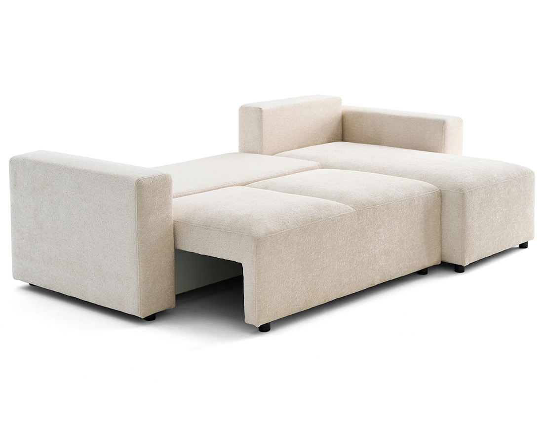 Canapé d'angle réversible 4 places convertible en velours texturé Livy Canapé d'angle réversible 4 places convertible en velours texturé Livy