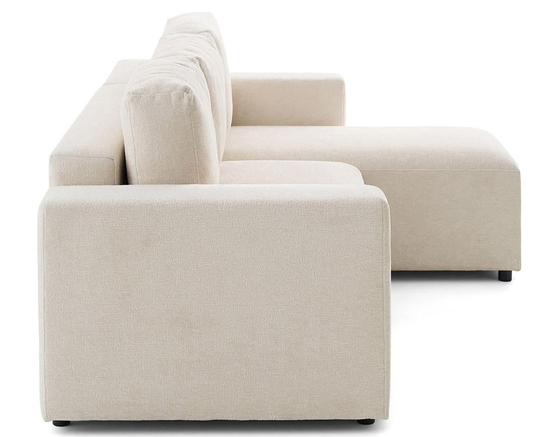 Canapé d'angle réversible 4 places convertible en velours texturé Livy Canapé d'angle réversible 4 places convertible en velours texturé Livy