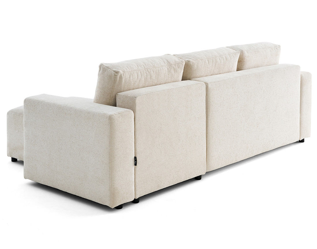 Canapé d'angle réversible 4 places convertible en velours texturé Livy Canapé d'angle réversible 4 places convertible en velours texturé Livy