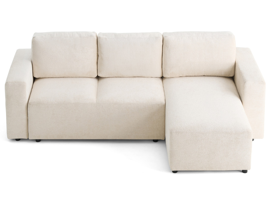 Canapé d'angle réversible 4 places convertible en velours texturé Livy Canapé d'angle réversible 4 places convertible en velours texturé Livy