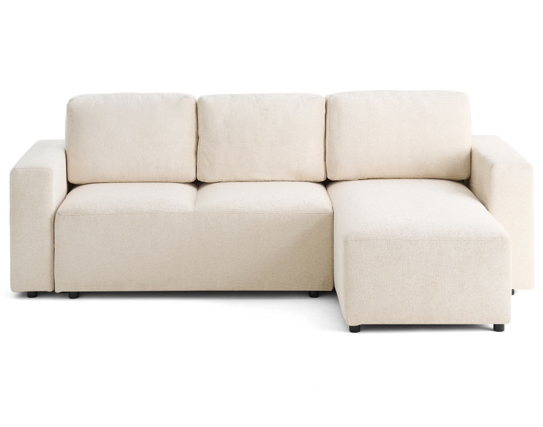 Canapé d'angle réversible 4 places convertible en velours texturé Livy Canapé d'angle réversible 4 places convertible en velours texturé Livy