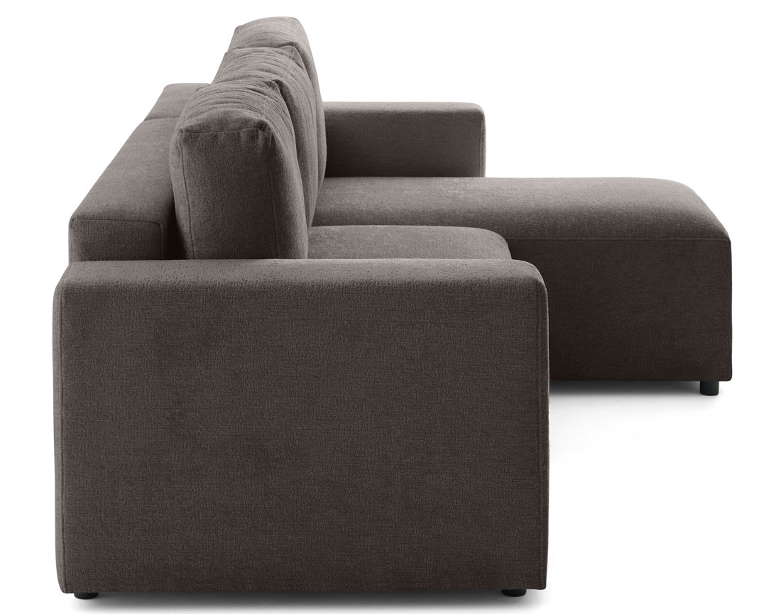 Canapé d'angle réversible 4 places convertible en velours texturé Livy Canapé d'angle réversible 4 places convertible en velours texturé Livy