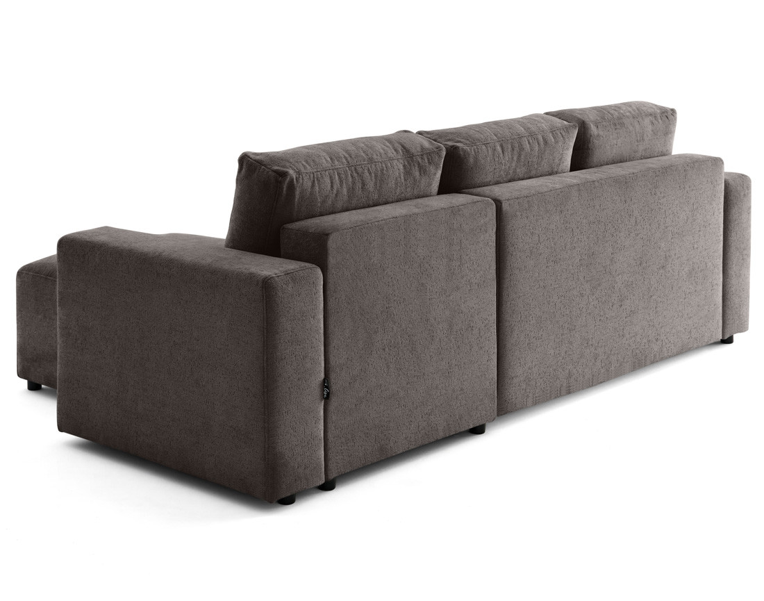 Canapé d'angle réversible 4 places convertible en velours texturé Livy Canapé d'angle réversible 4 places convertible en velours texturé Livy
