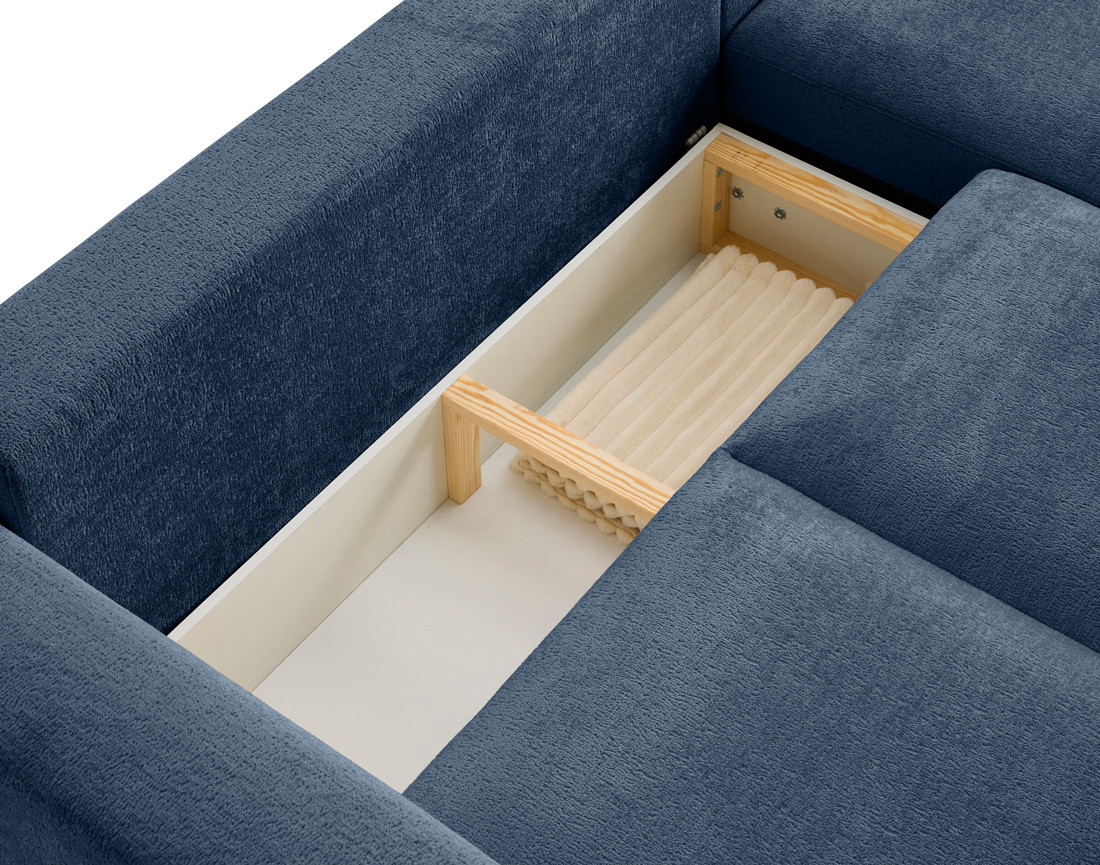 Canapé d'angle réversible 4 places convertible en velours texturé Livy