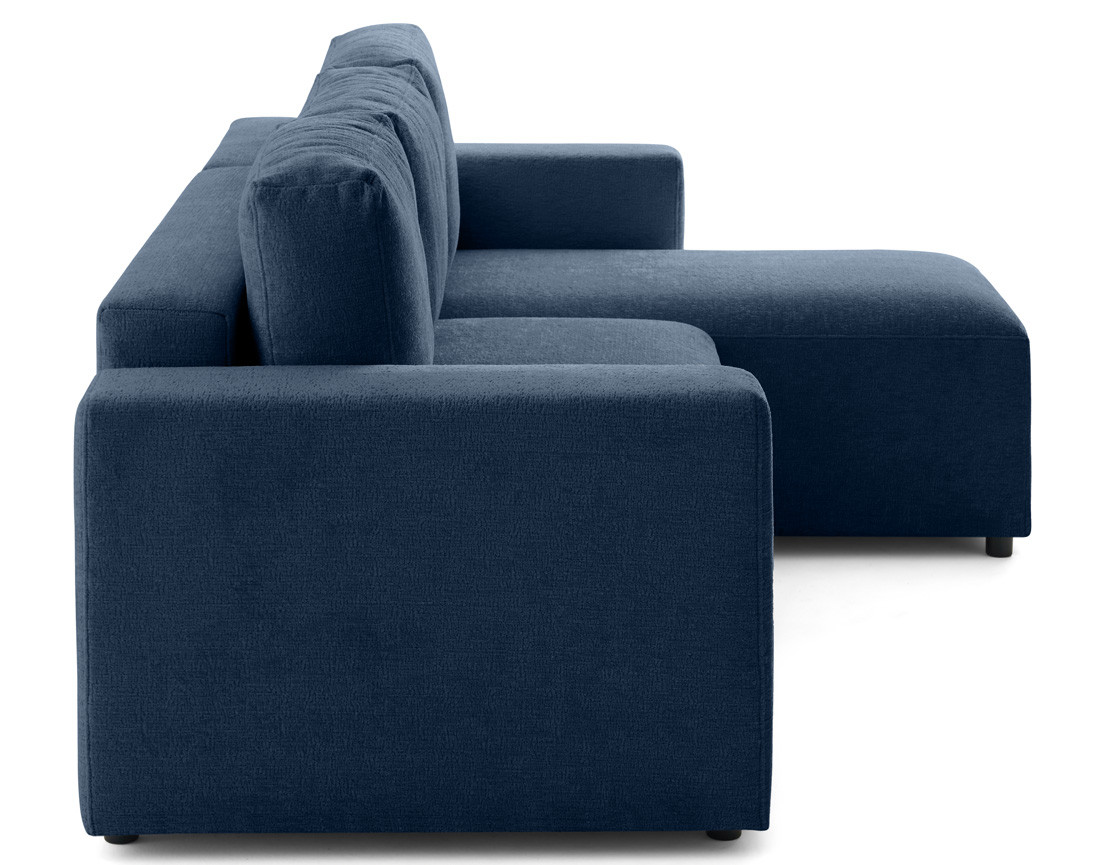 Canapé d'angle réversible 4 places convertible en velours texturé Livy