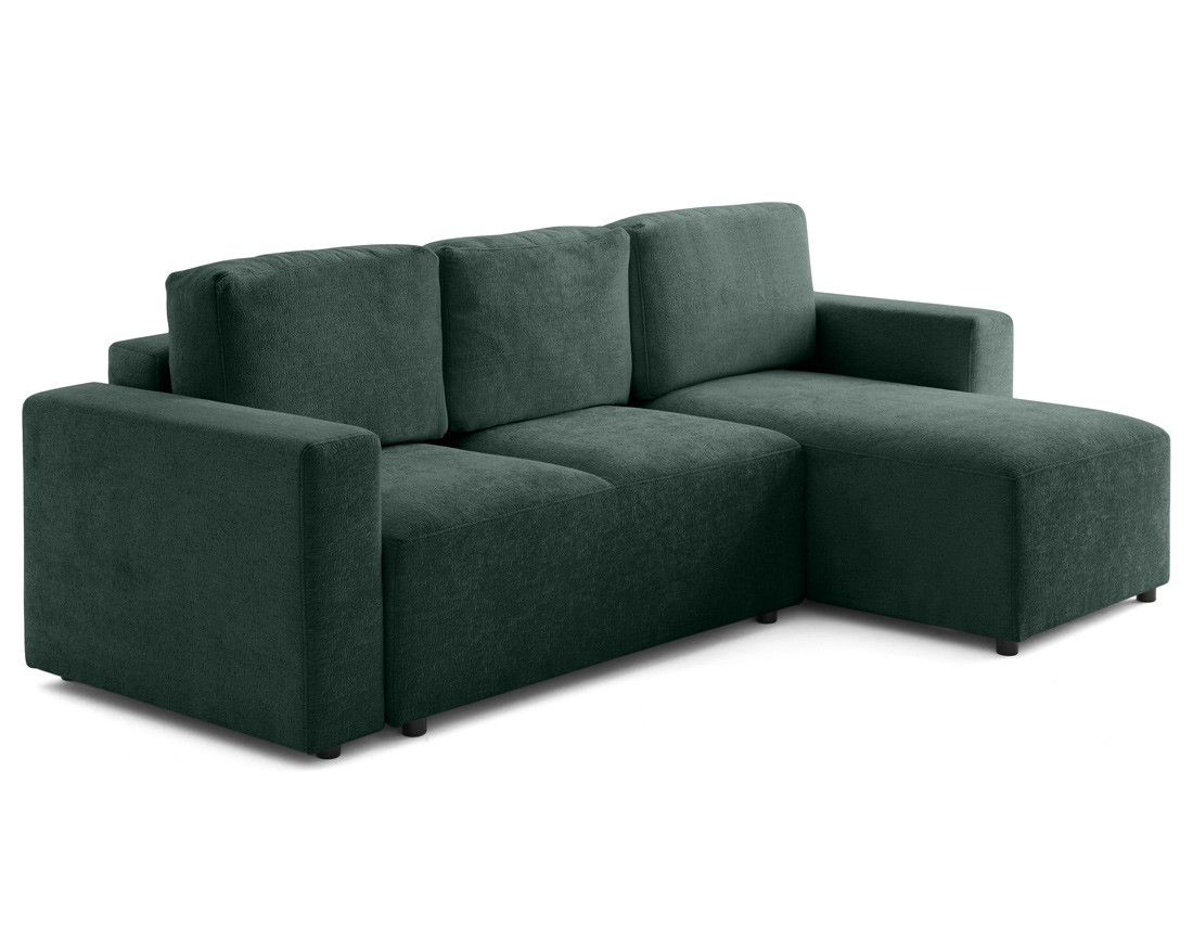 Canapé d'angle réversible 4 places convertible en velours texturé Livy