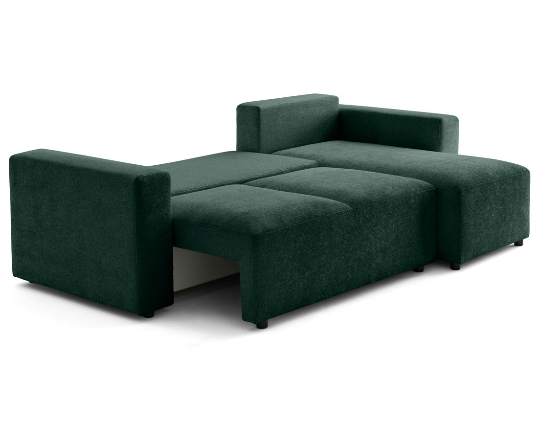 Canapé d'angle réversible 4 places convertible en velours texturé Livy