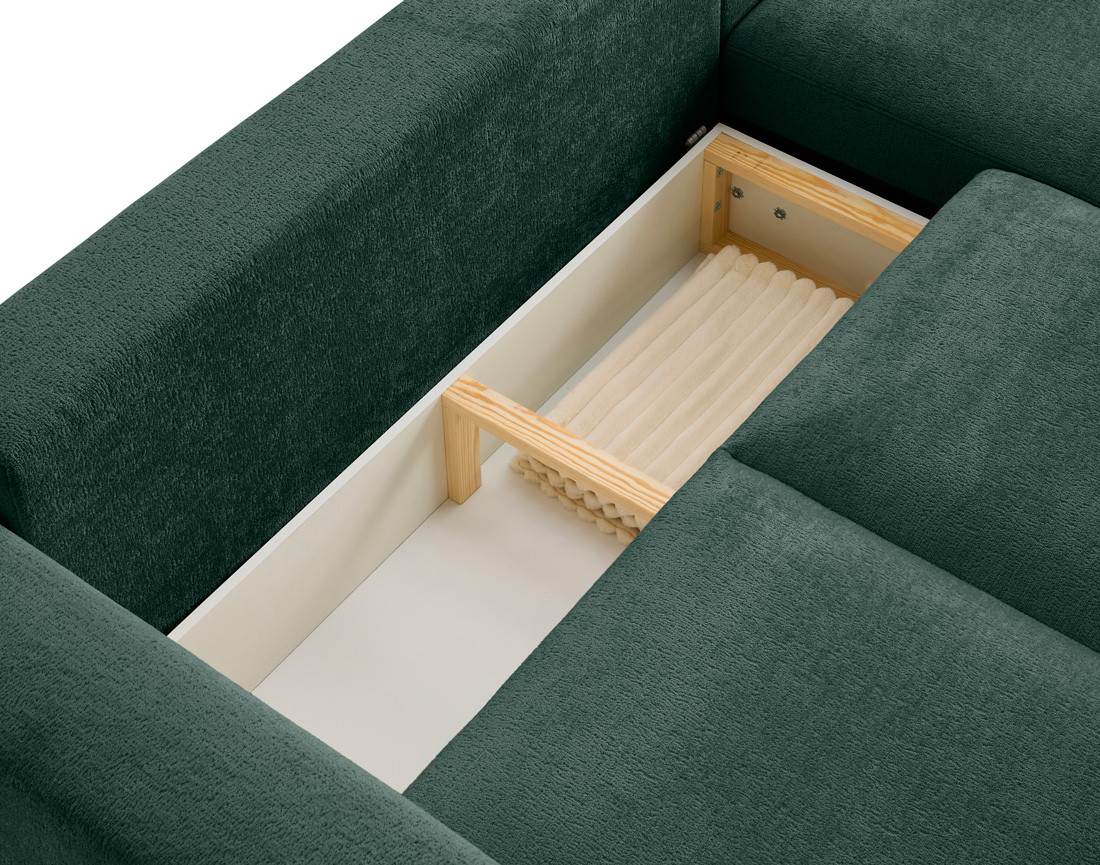 Canapé d'angle réversible 4 places convertible en velours texturé Livy