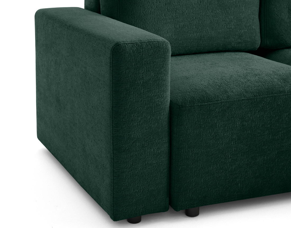 Canapé d'angle réversible 4 places convertible en velours texturé Livy