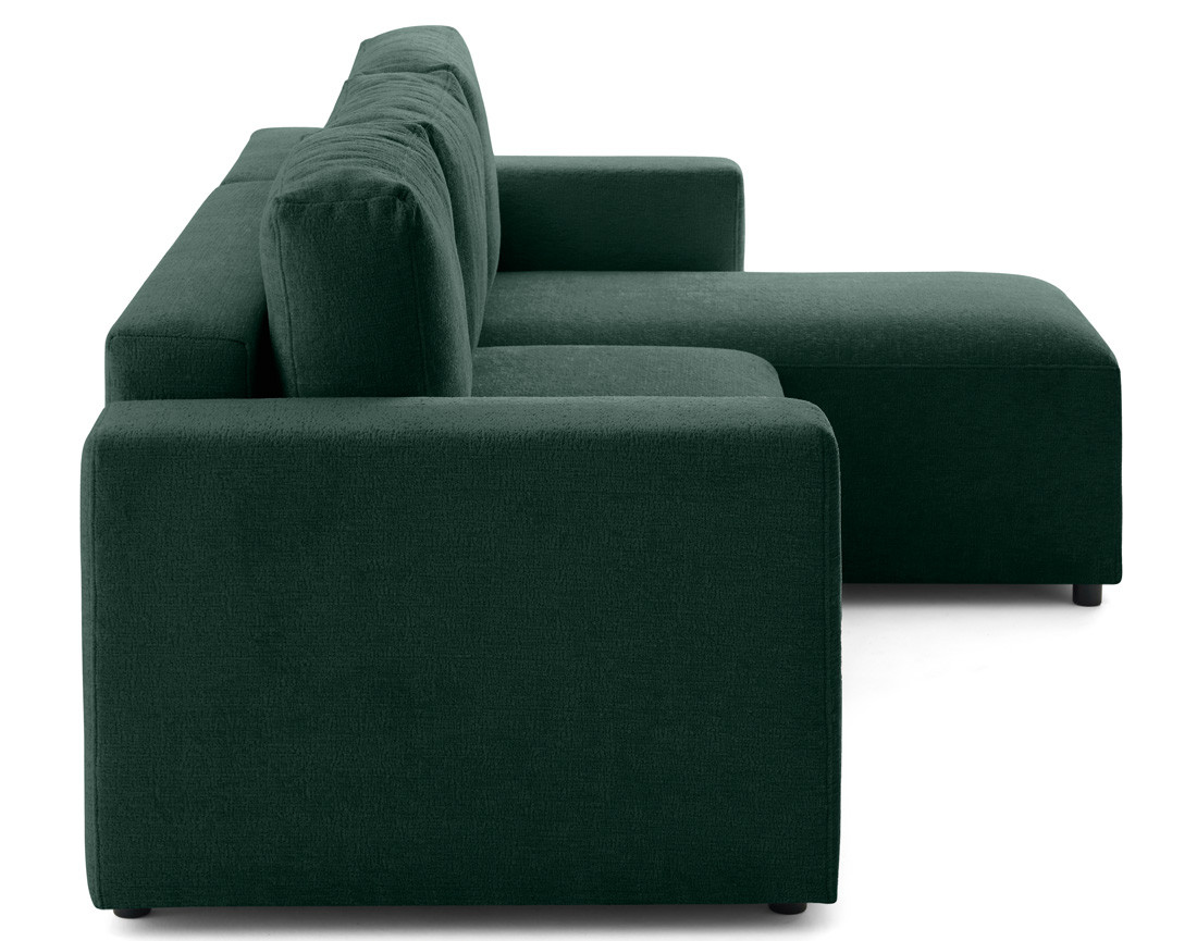 Canapé d'angle réversible 4 places convertible en velours texturé Livy