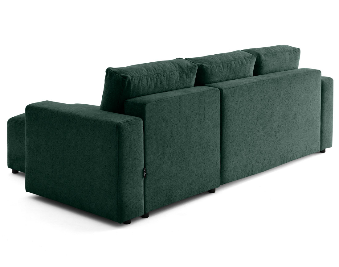 Canapé d'angle réversible 4 places convertible en velours texturé Livy