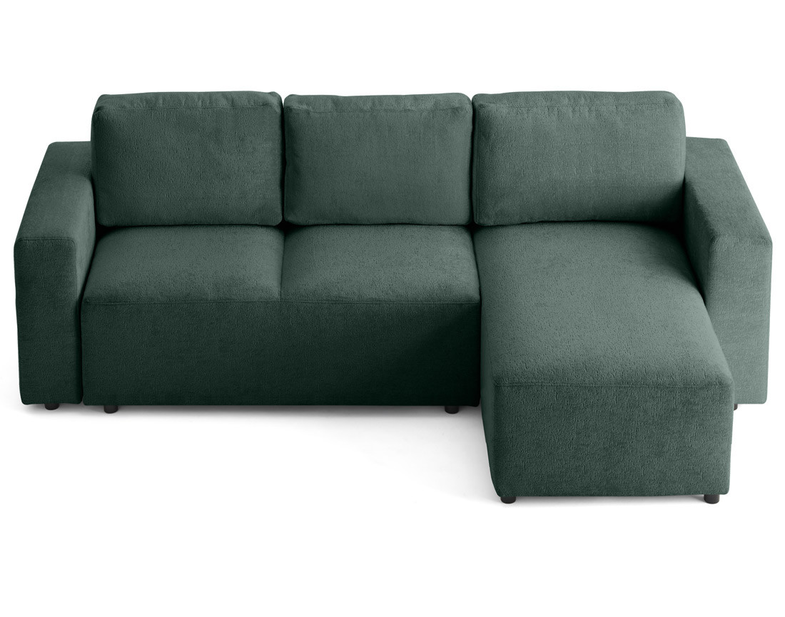 Canapé d'angle réversible 4 places convertible en velours texturé Livy