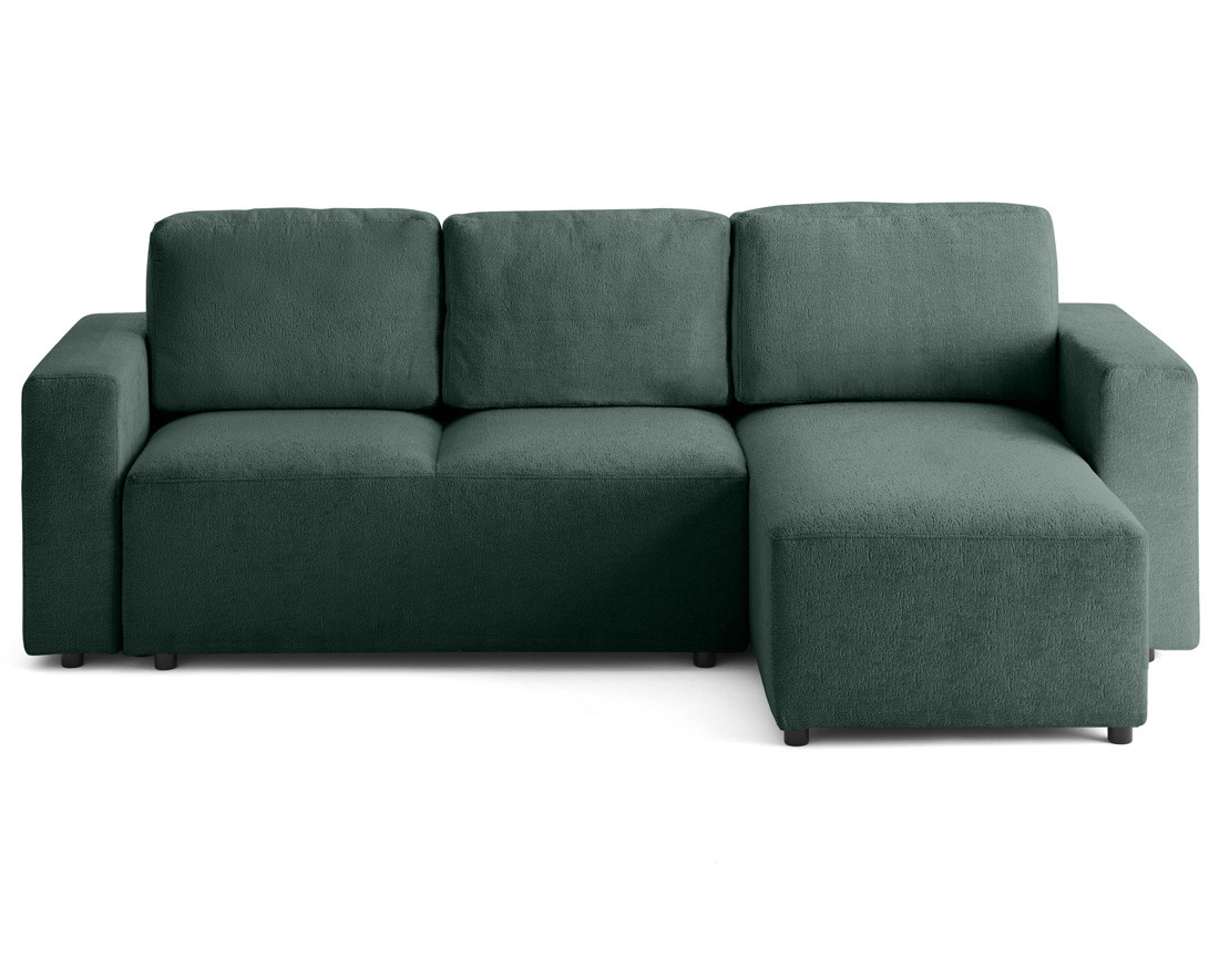 Canapé d'angle réversible 4 places convertible en velours texturé Livy