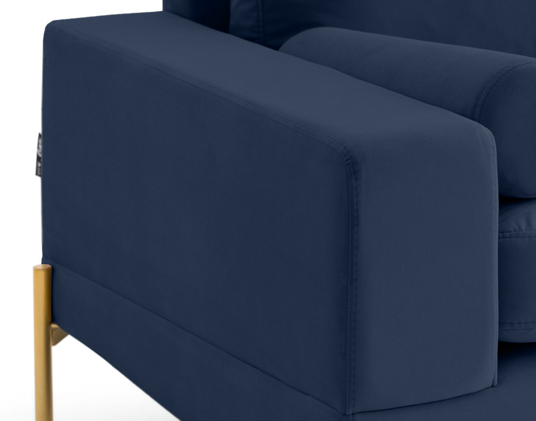 Canapé droit 3 places en velours Isaure