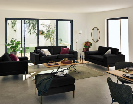 Canapé droit 3 places en...