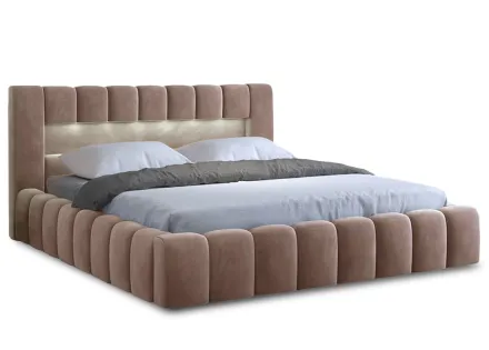 Lit coffre 140x200 cm sommier inclus en velours Cleo