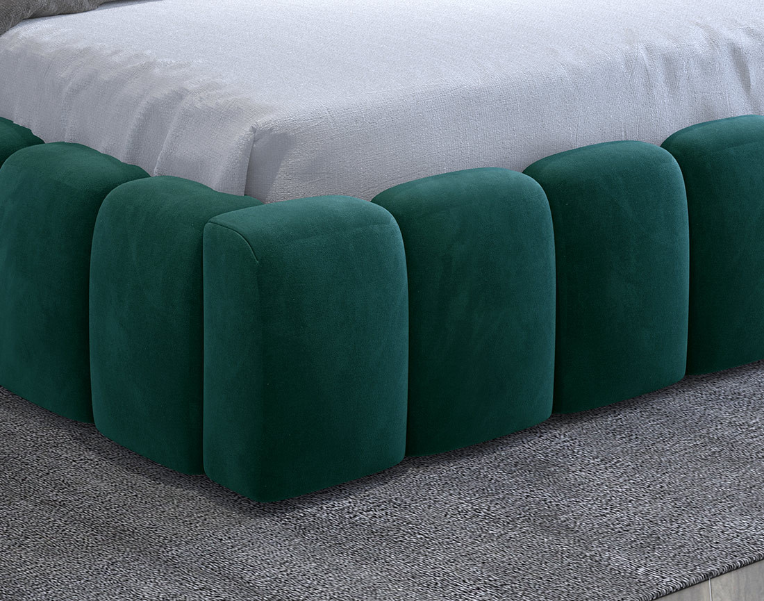 Lit coffre 140x200 cm sommier inclus en velours Cleo