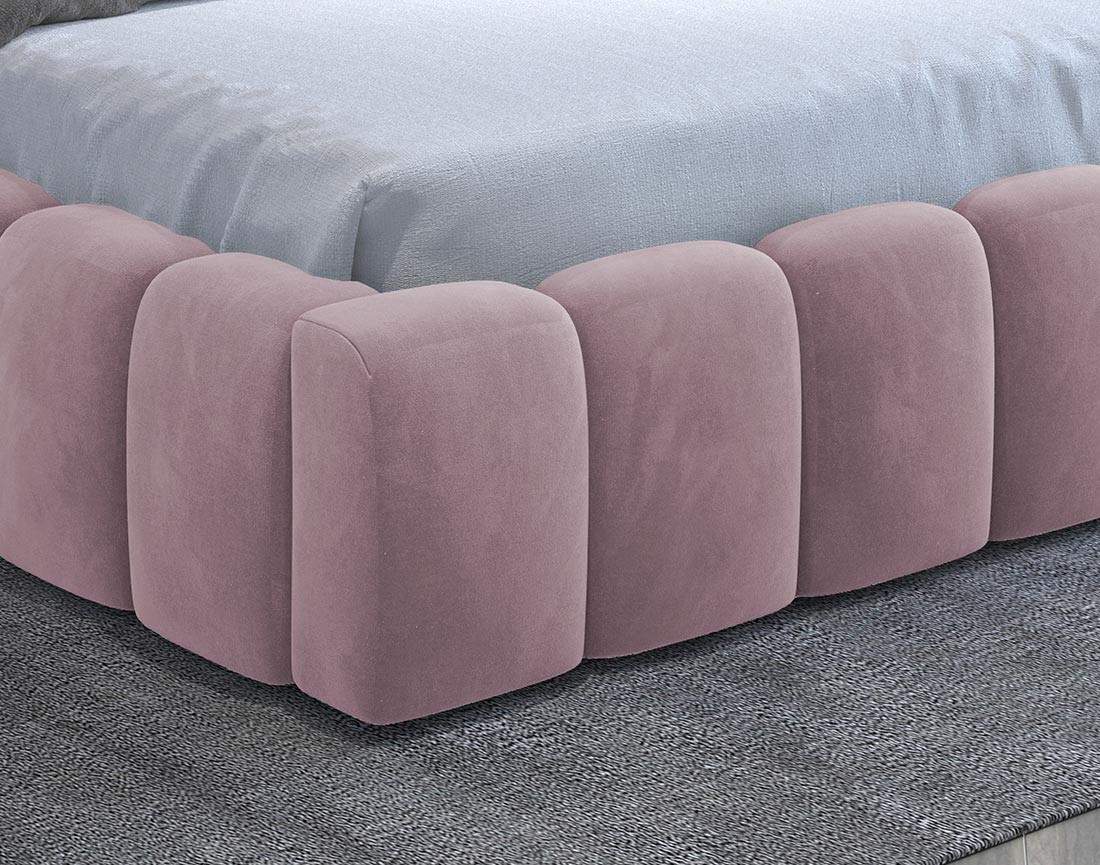 Lit coffre 160x200 cm sommier inclus en velours Cleo