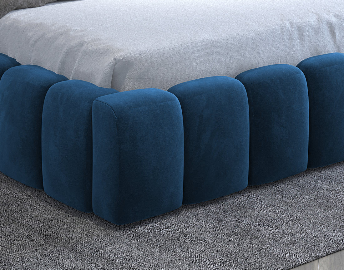 Lit coffre 160x200 cm sommier inclus en velours Cleo