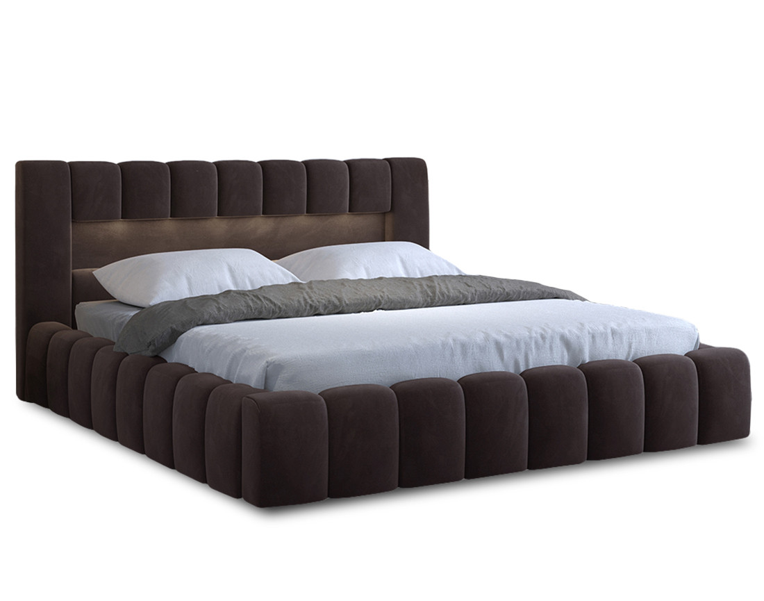 Lit coffre 180x200 cm sommier inclus en velours Cleo
