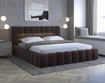 Lit coffre 180x200 cm sommier inclus en velours Cleo