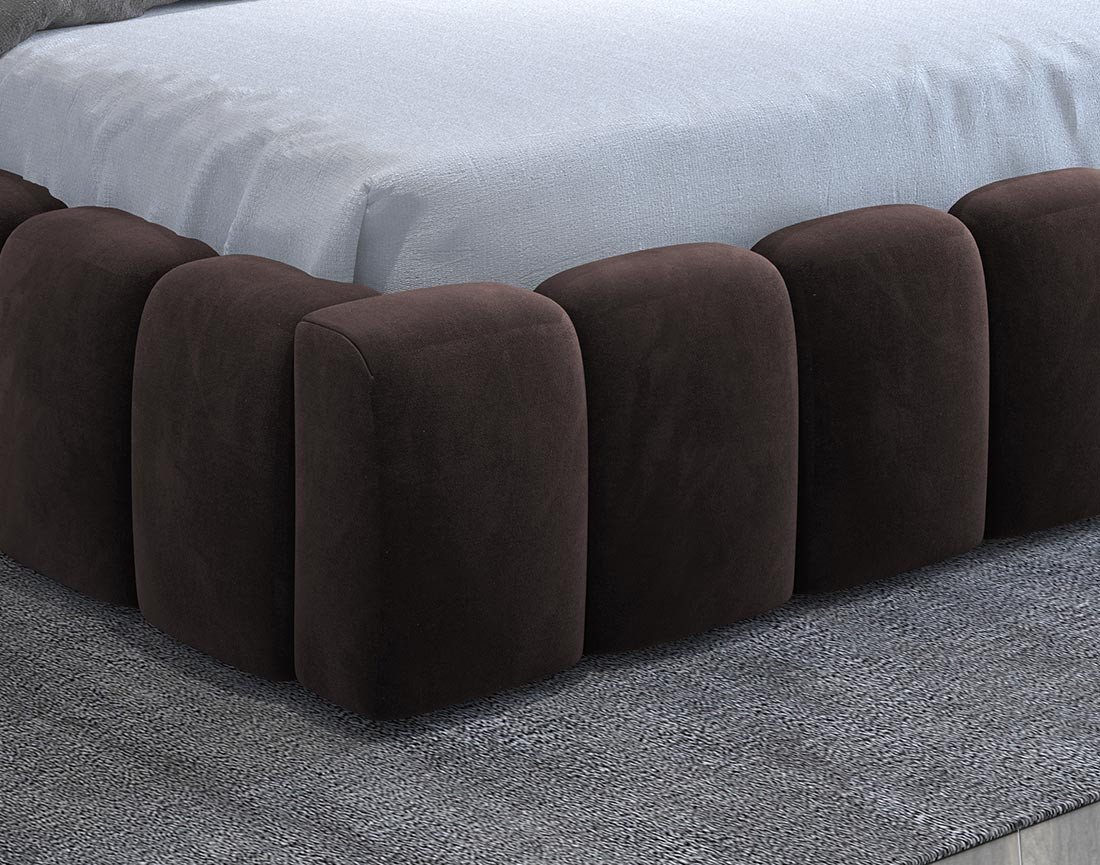 Lit coffre 180x200 cm sommier inclus en velours Cleo