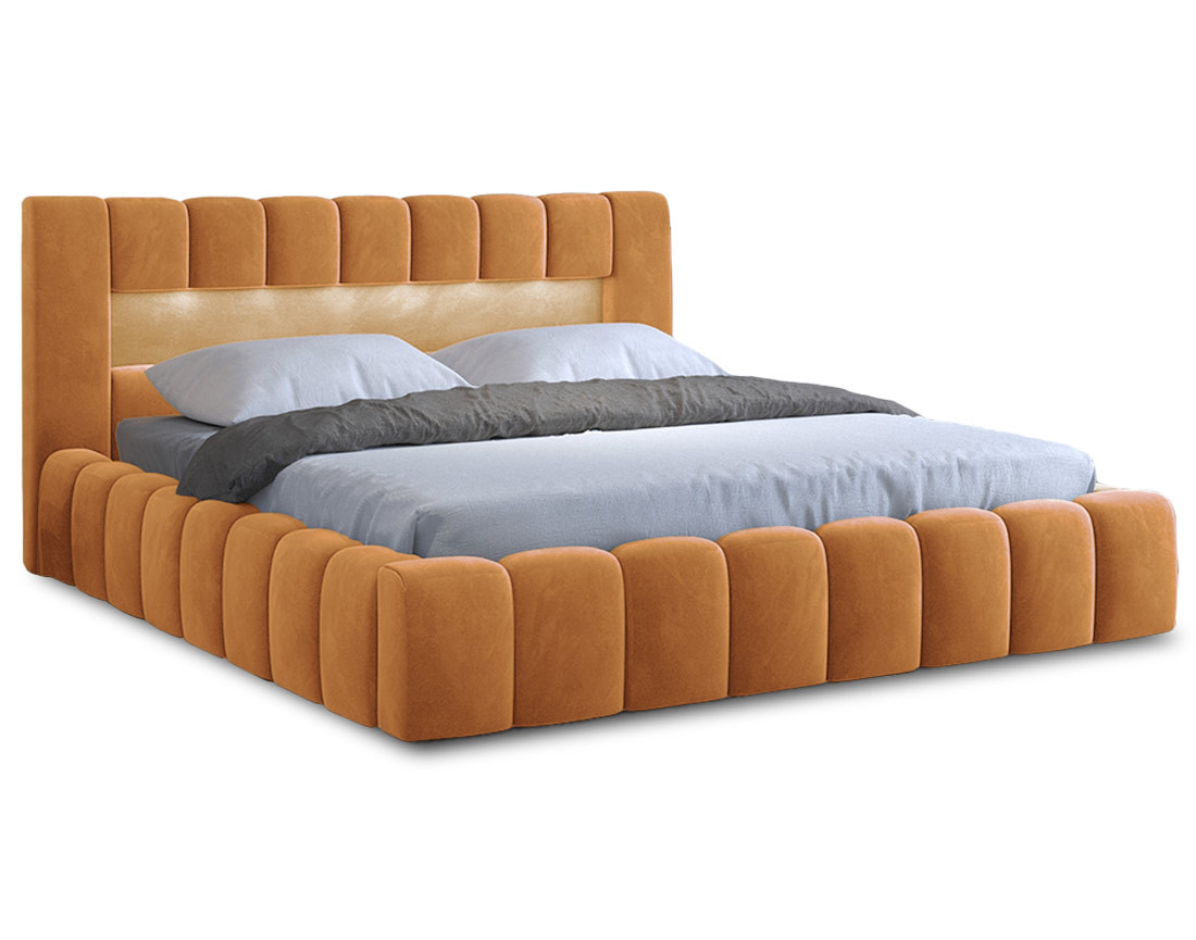 Lit coffre 180x200 cm sommier inclus en velours Cleo