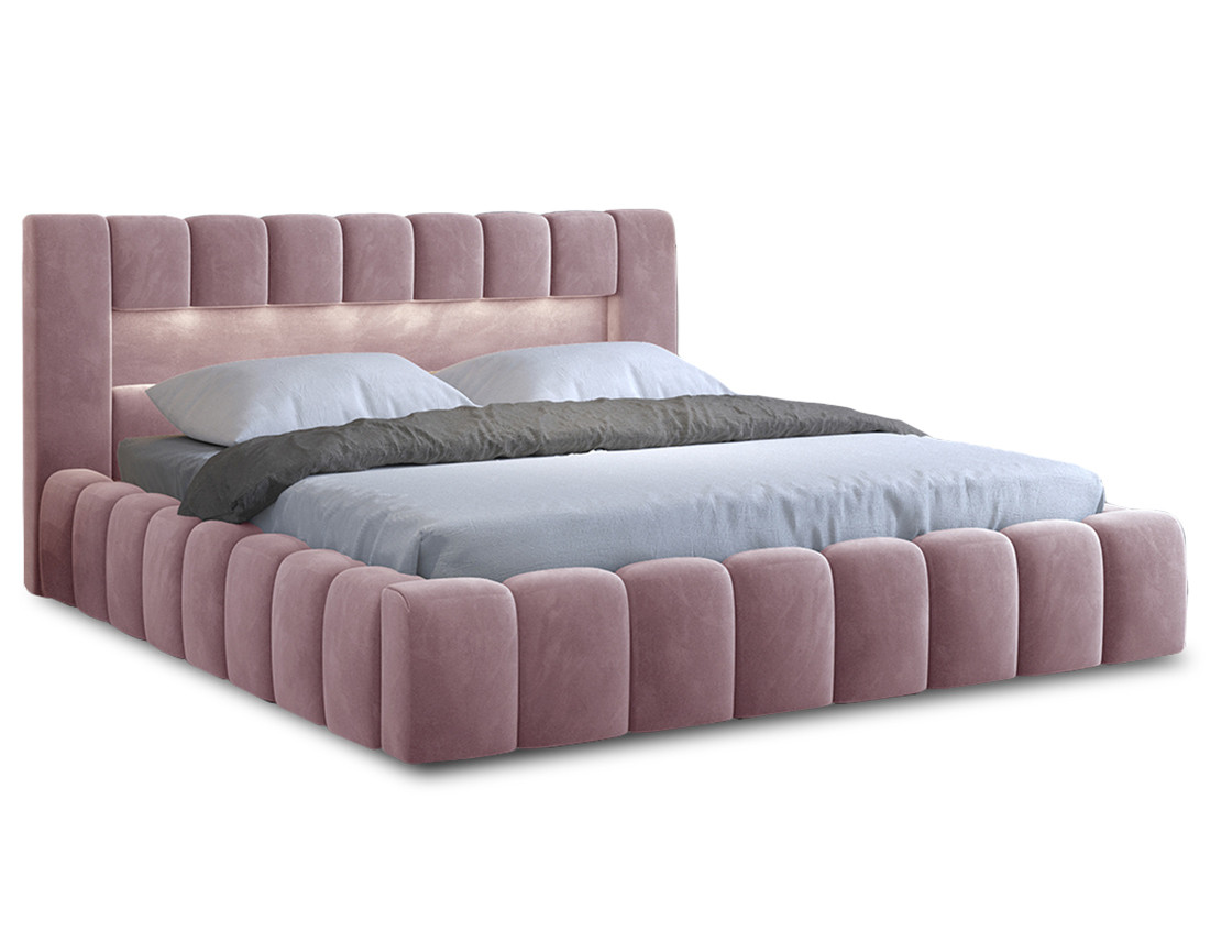 Lit coffre 180x200 cm sommier inclus en velours Cleo
