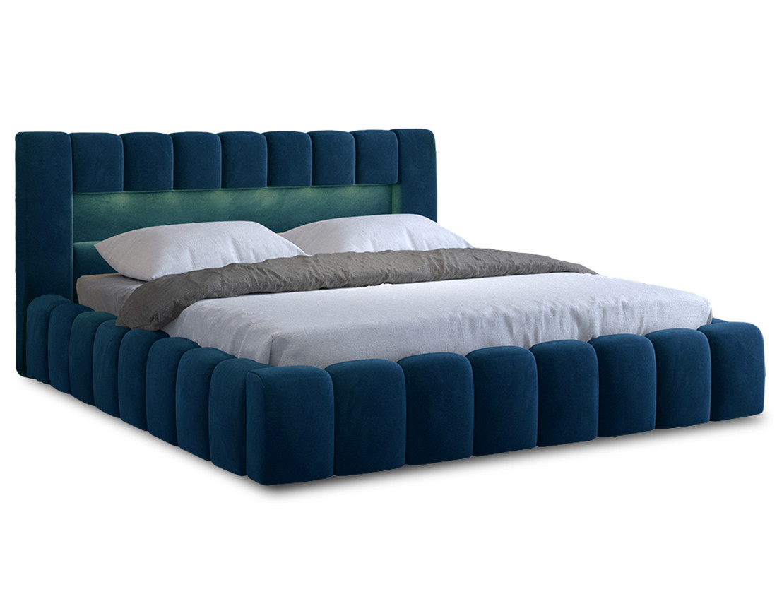 Lit coffre 180x200 cm sommier inclus en velours Cleo