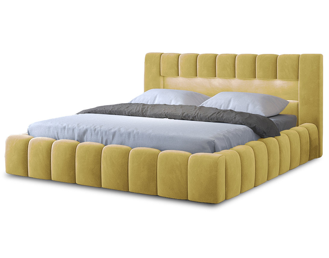 Lit coffre 180x200 cm sommier inclus en velours Cleo