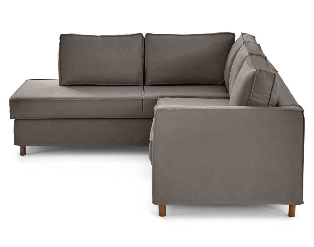 Canapé déhoussable d'angle gauche 5 places en tissu Jake