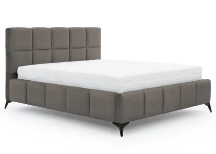 Lit coffre 160x200 cm sommier inclus en velours Millie