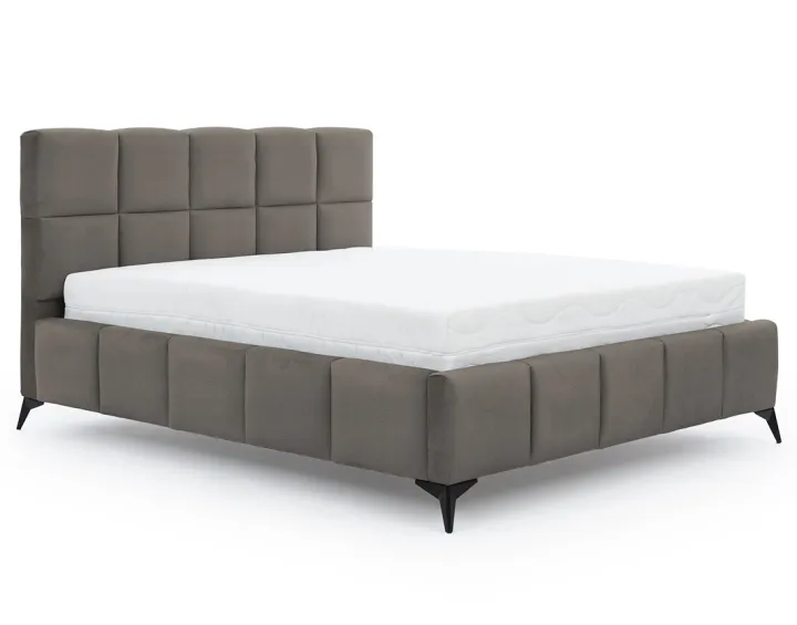 Lit coffre 160x200 cm sommier inclus en velours Millie