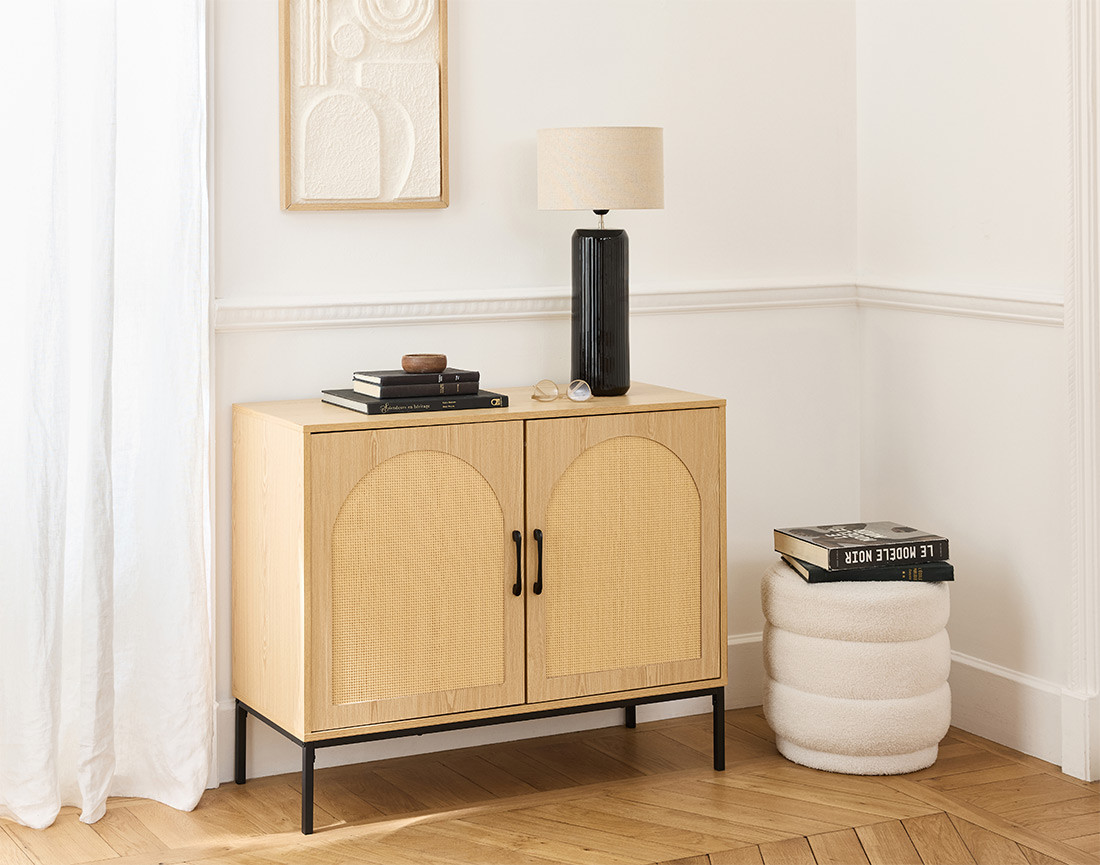 Buffet bas bois 2 portes 100 cm Nagato