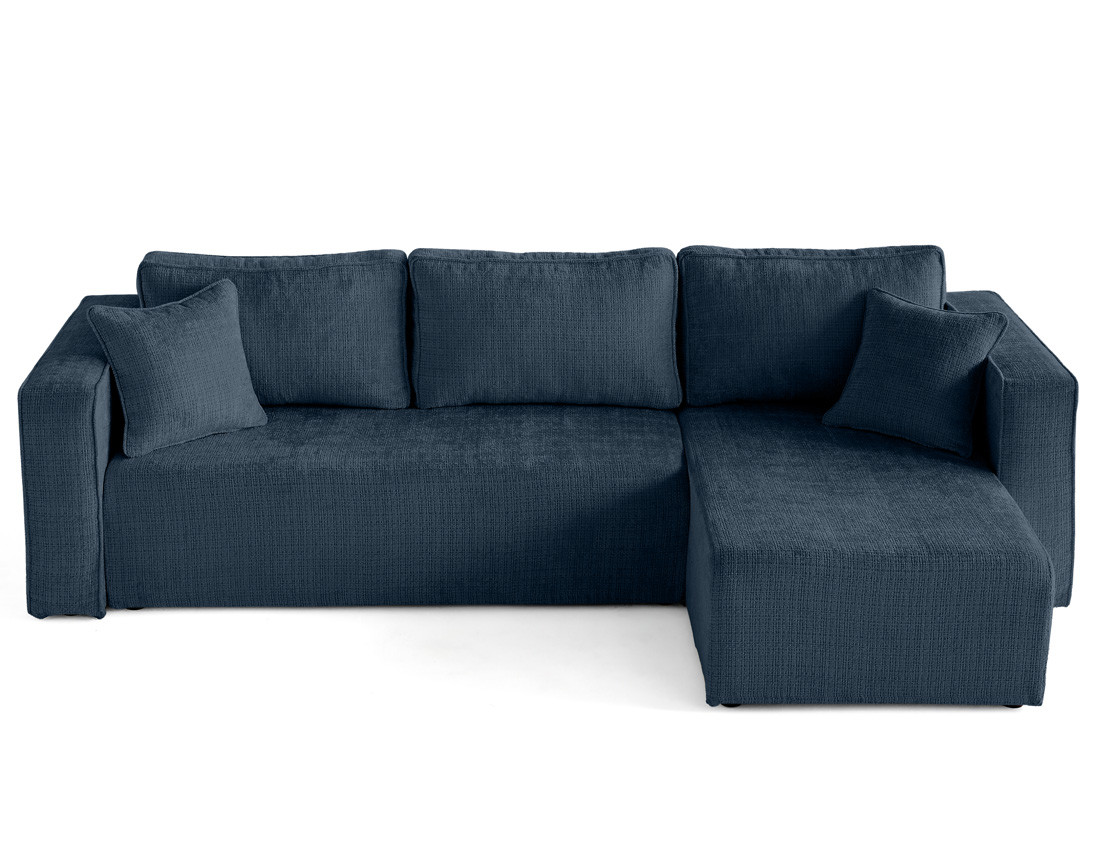 Canapé d'angle déhoussable réversible 4 places en velours texturé Topaze