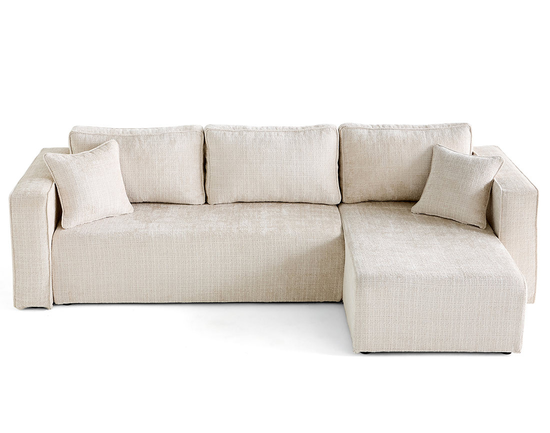 Canapé d'angle déhoussable réversible 4 places en velours texturé Topaze Canapé d'angle déhoussable réversible 4 places en velours texturé Topaze