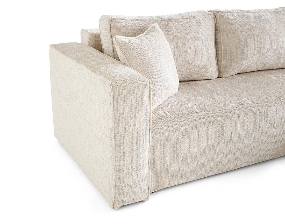 Canapé d'angle déhoussable réversible 4 places en velours texturé Topaze Canapé d'angle déhoussable réversible 4 places en velours texturé Topaze