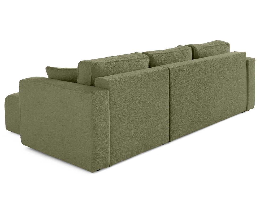 Canapé d'angle déhoussable réversible 4 places en tissu bouclette