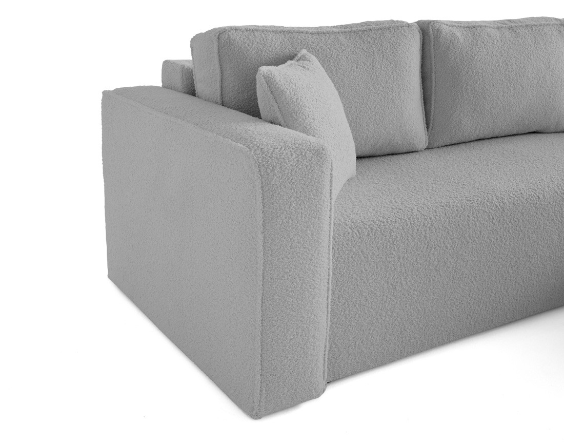 Canapé d'angle déhoussable réversible 4 places en tissu bouclette Canapé d'angle déhoussable réversible 4 places en tissu bouclette