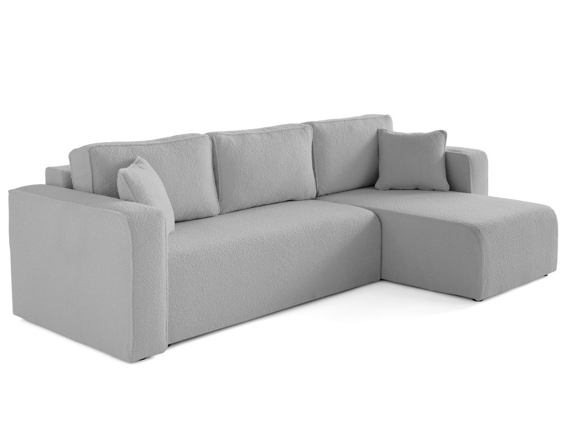 Canapé d'angle déhoussable réversible 4 places en tissu bouclette Canapé d'angle déhoussable réversible 4 places en tissu bouclette