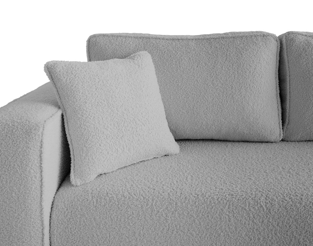 Canapé d'angle déhoussable réversible 4 places en tissu bouclette Canapé d'angle déhoussable réversible 4 places en tissu bouclette
