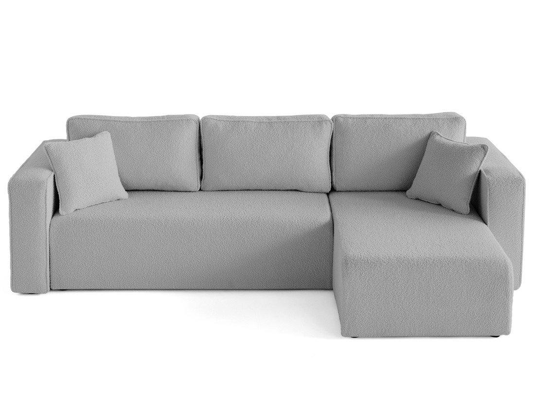 Canapé d'angle déhoussable réversible 4 places en tissu bouclette Canapé d'angle déhoussable réversible 4 places en tissu bouclette