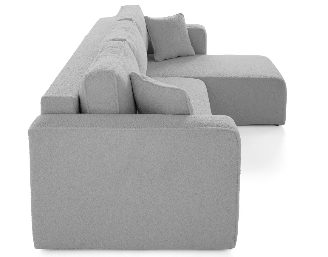 Canapé d'angle déhoussable réversible 4 places en tissu bouclette Canapé d'angle déhoussable réversible 4 places en tissu bouclette