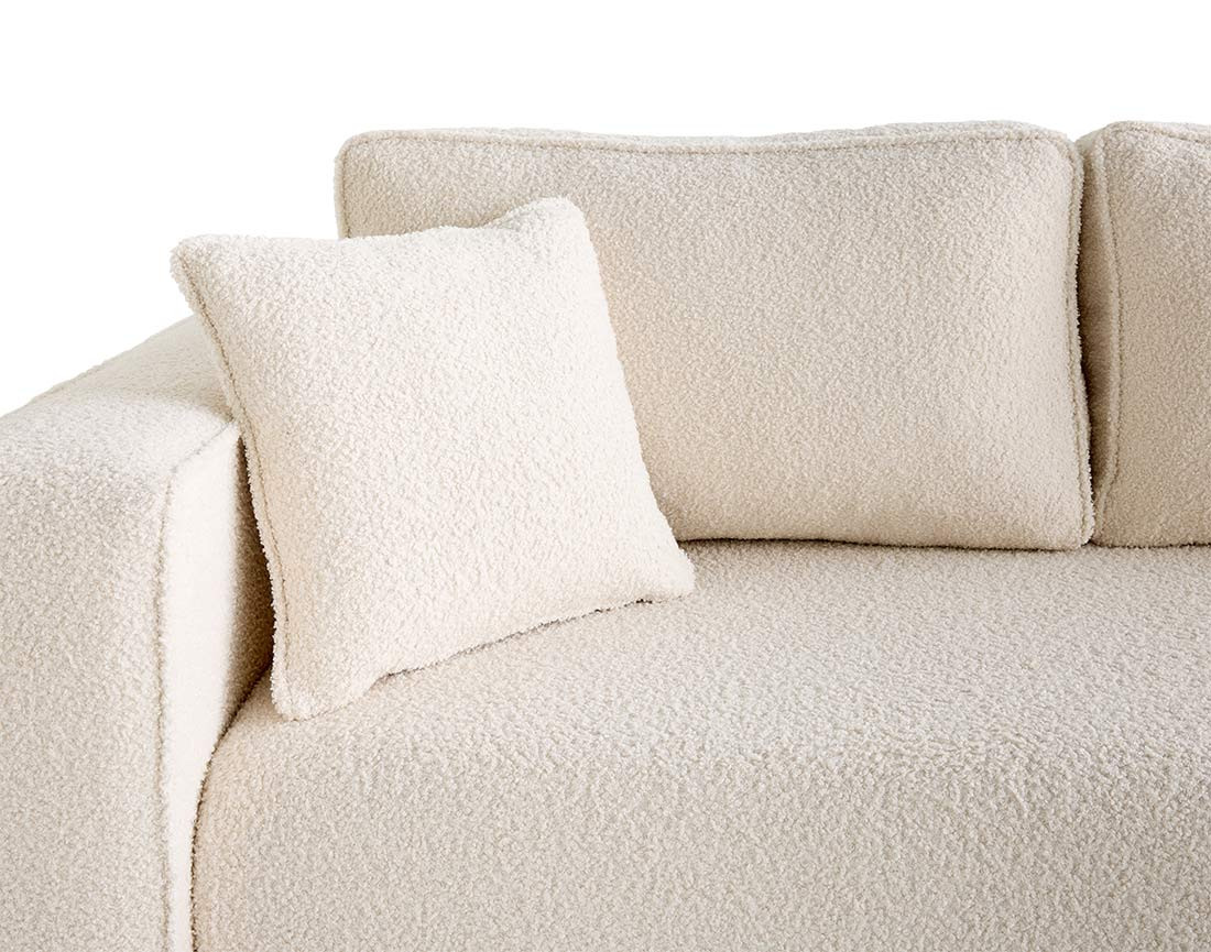 Canapé d'angle déhoussable réversible 4 places en tissu bouclette Canapé d'angle déhoussable réversible 4 places en tissu bouclette